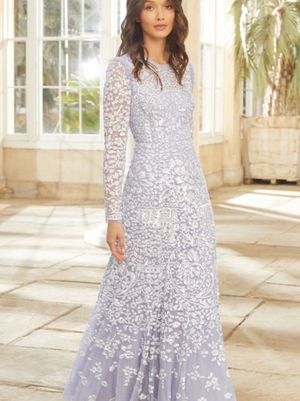 Needle & Thread Amaryllis Gown Blue Embroidered Tulle NWT US 8